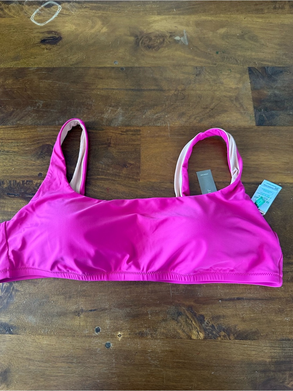 J. Crew hot pink square neck bikini top ladies size XXL NWT‎ BC127